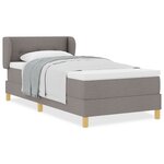 vidaXL Lit avec sommier à ressort et matelas en taupe - 80x200 cm