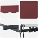 vidaXL Auvent Rétractable Bordeaux 400 x 200 cm Polyester et Aluminium