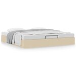 VidaXL Cadre de lit ottoman sans matelas crème 200x200 cm tissu