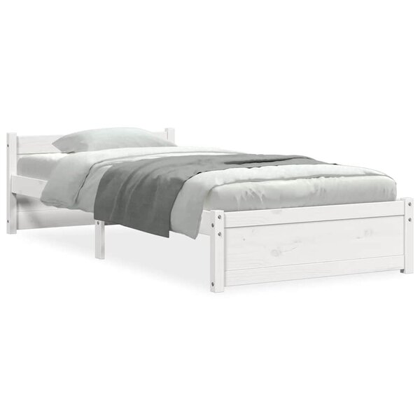 vidaXL Cadre de lit sans matelas blanc bois massif 90x200 cm