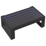 vidaXL Table basse avec LED infini noir 90x53x30 cm