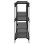 vidaXL Table console avec dessus en verre noir 158 5x30x81 cm acier