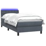 vidaXL Sommier à lattes de lit et matelas et LED gris foncé 90x220 cm velours