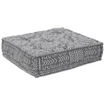Sofa poof modulable convertible 4 places en tissu gris clair