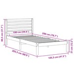 vidaXL Cadre de lit Blanc 75 x 190 cm Bois massif en pin