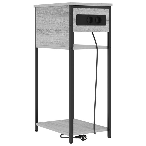 vidaXL Cabinet de chevet Sonoma gris 28.1 x 40.9 x 75 cm