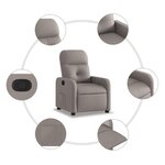 vidaXL Fauteuil inclinable Taupe Tissu