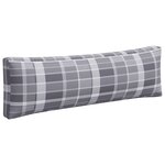 vidaXL Coussins de palette lot de 3 motif à carreaux gris tissu