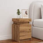 vidaXL Table de chevet avec LED chêne artisanal bois d'ingénierie