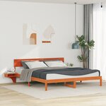 vidaXL Cadre de lit Marron cire 200 x 200 cm Bois massif en pin