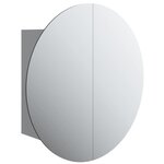 vidaXL Armoire de salle de bain miroir rond et LED Gris 40x40x17 5 cm