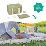 Sac à langer Bowling - Grande Contenance 20L - Plan à langer et Attaches-poussette  Olive