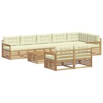 vidaXL Ensemble de canapés d'extérieur 9 pc Blanc et crème Polyester
