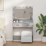 vidaXL Coiffeuse Gris béton 79 x 41 x 135 cm Bois d'ingénierie