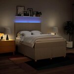 vidaXL Sommier à lattes de lit avec matelas Crème 140x190 cm Tissu