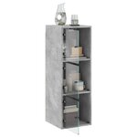 vidaXL Armoire murale avec portes en verre gris béton 35x37x100 cm