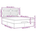 VidaXL Cadre de lit ottoman et matelas gris clair 140x200 cm tissu