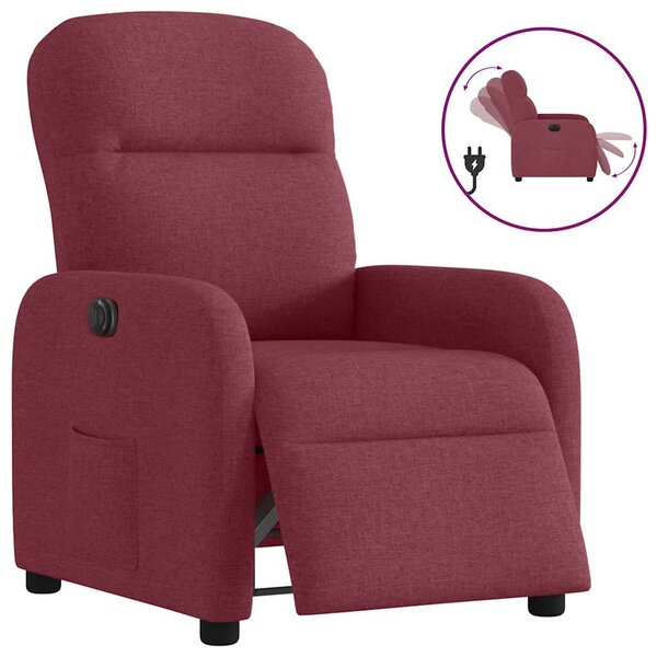 vidaXL Fauteuil inclinable électrique Rouge bordeaux Tissu