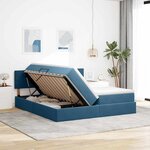 vidaXL Lit de Rangement avec matelas Bleu foncé 100 x 200 cm