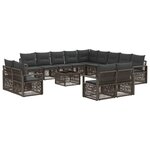 vidaXL Ensemble de canapé de jardin 14 Pièces Gris polyrotin