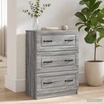 vidaXL Armoire à tiroirs Sonoma gris 66 x 34 5 x 87 cm