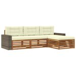 vidaXL Ensemble de canapés d'extérieur 4 pc Naturel et Crème Polyester