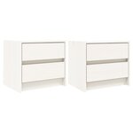 vidaXL Tables de chevet 2 Pièces blanc 40x31x35 5 cm bois de pin massif
