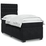 vidaXL Sommier à lattes de lit avec matelas Noir 90x200 cm Velours