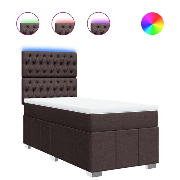 vidaXL Sommier à lattes de lit avec matelas Marron foncé 80x200 cm