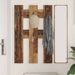 vidaXL Porte-manteau mural Montage mural Bois ancien 65 x 3 x 100 cm