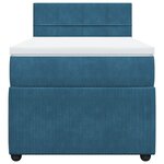 vidaXL Sommier à lattes de lit avec matelas bleu 80x200 cm velours