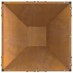 brasero square 50x50x35 cm en acier weathering