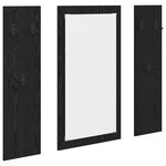 vidaXL Porte-manteau mural avec stockage avec miroir Chêne noir 96 x 1 5 x 90 cm