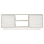 vidaXL Meuble TV Blanc 110x30x40 cm Bois de pin massif