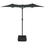 vidaXL Parasol à double tête avec LED anthracite 316x240 cm