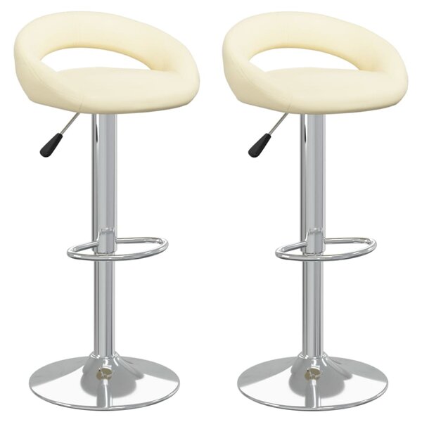 vidaXL Tabourets de bar lot de 2 crème similicuir