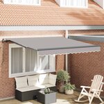 vidaXL Auvent Rétractable Gris clair 350 x 250 cm Polyester et Acier