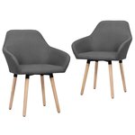 vidaXL Chaises à manger lot de 2 gris foncé tissu