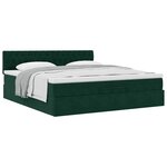 vidaXL Cadre de lit ottoman avec matelas vert foncé 200x200 cm velours