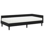 vidaXL Cadre de lit d'angle avec matelas Autre 2 Pièces Noir Velours