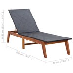 vidaXL Chaise longue Résine tressée et bois d'acacia massif