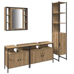 vidaXL Ensemble de meubles de salle de bain 4 pièces en chêne naturel