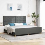 vidaXL Cadre de lit avec tête de lit Gris foncé 200 x 200 cm tissu