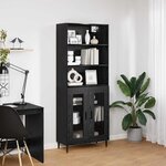 vidaXL Haut Armoire Chêne noir 69 5 x 34 x 180 cm