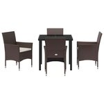 vidaXL Ensemble de salle à manger pour jardin 5 Pièces Marron Poly rotin