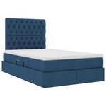 vidaXL Lit avec rangement et LED avec LED Bleu 120 x 200 cm Polyester