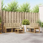 vidaXL Ensemble de canapés d'extérieur 6 Pièces Blanc et Beige