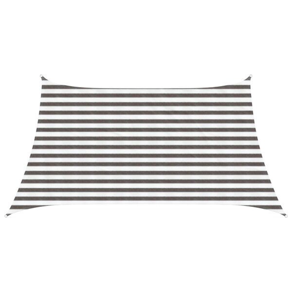 vidaXL Voile d'ombre 3 / 4 x 2 m HDPE Rectangulaire Gris clair et blanc