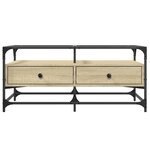vidaXL Table basse et dessus en verre chêne sonoma 98 5x50x45 cm acier