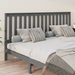 vidaXL Tête de lit Gris 206x6x101 cm Bois massif de pin